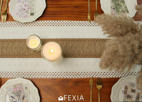 FEXIA Boho table runner made from natural fibers with easy care.