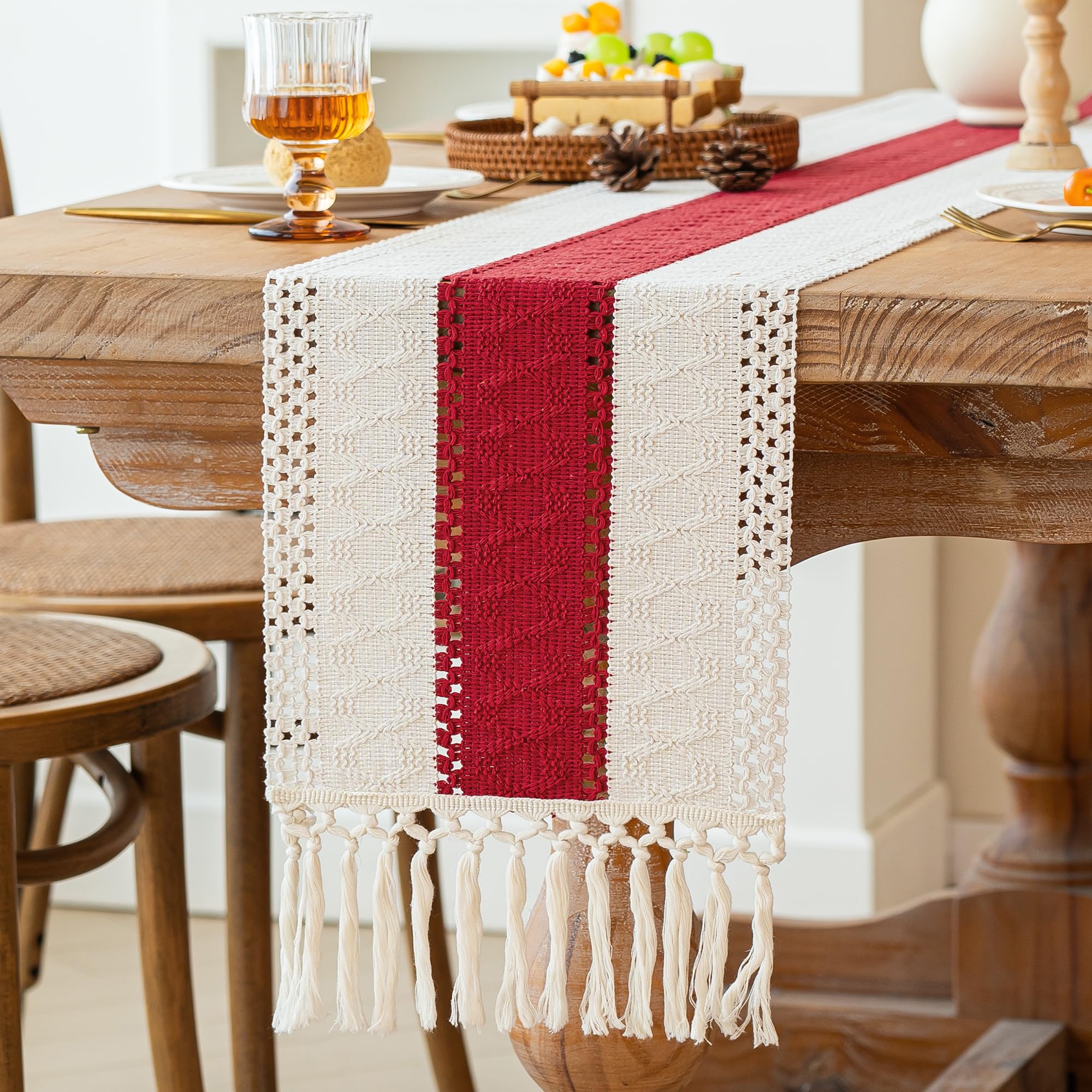 FEXIA bridal shower table runner adds festive, rustic charm.