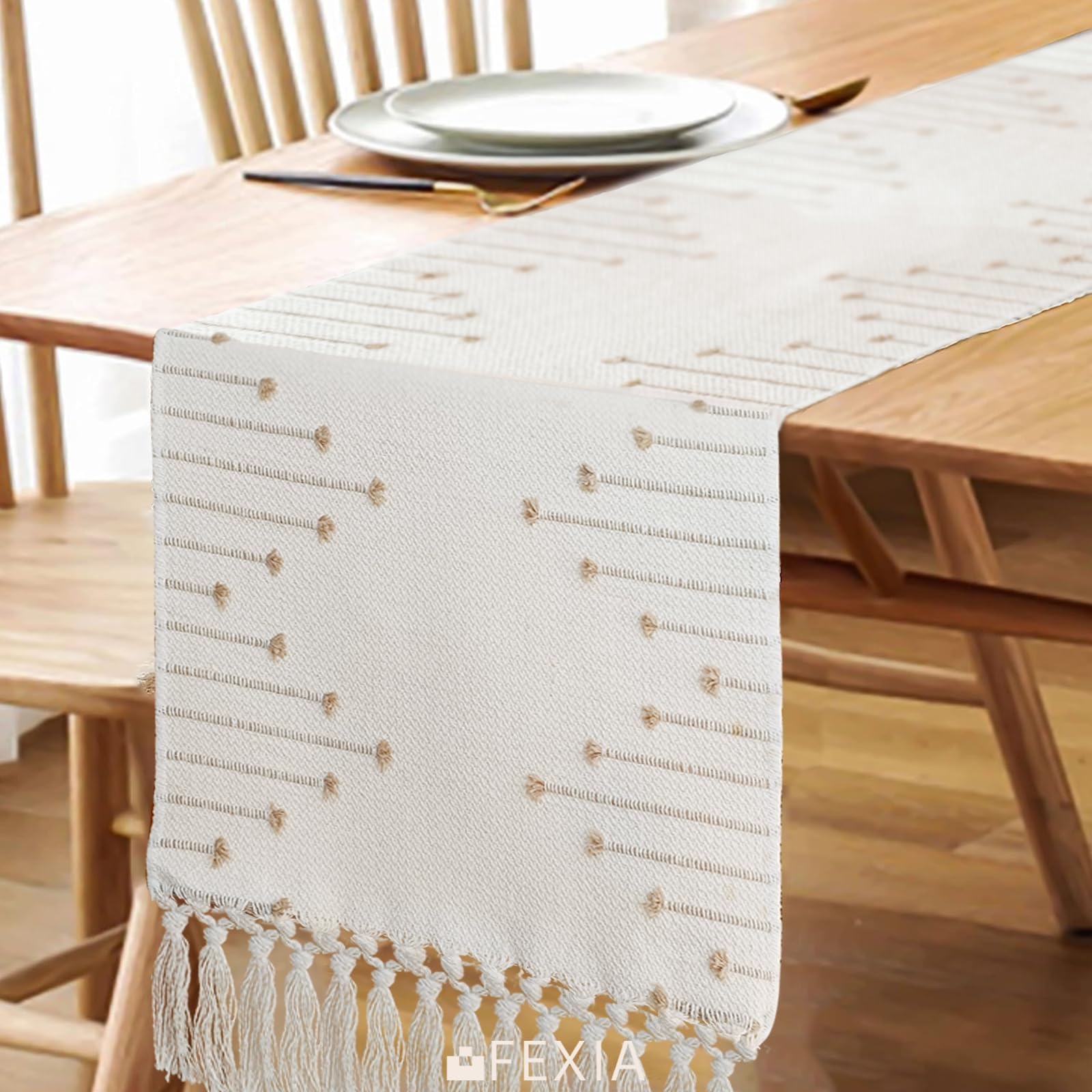 FEXIA wedding and bridal shower table runner for elegant boho flair