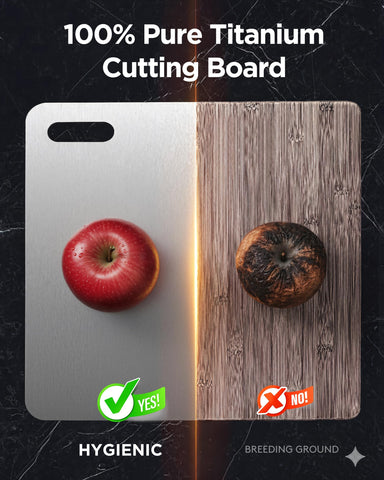 FGJ Katuchef titanium board non-porous surface resists absorption.