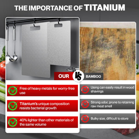 Fgreeble titanium cutting board set 3 large board great for meat or bulk prep.