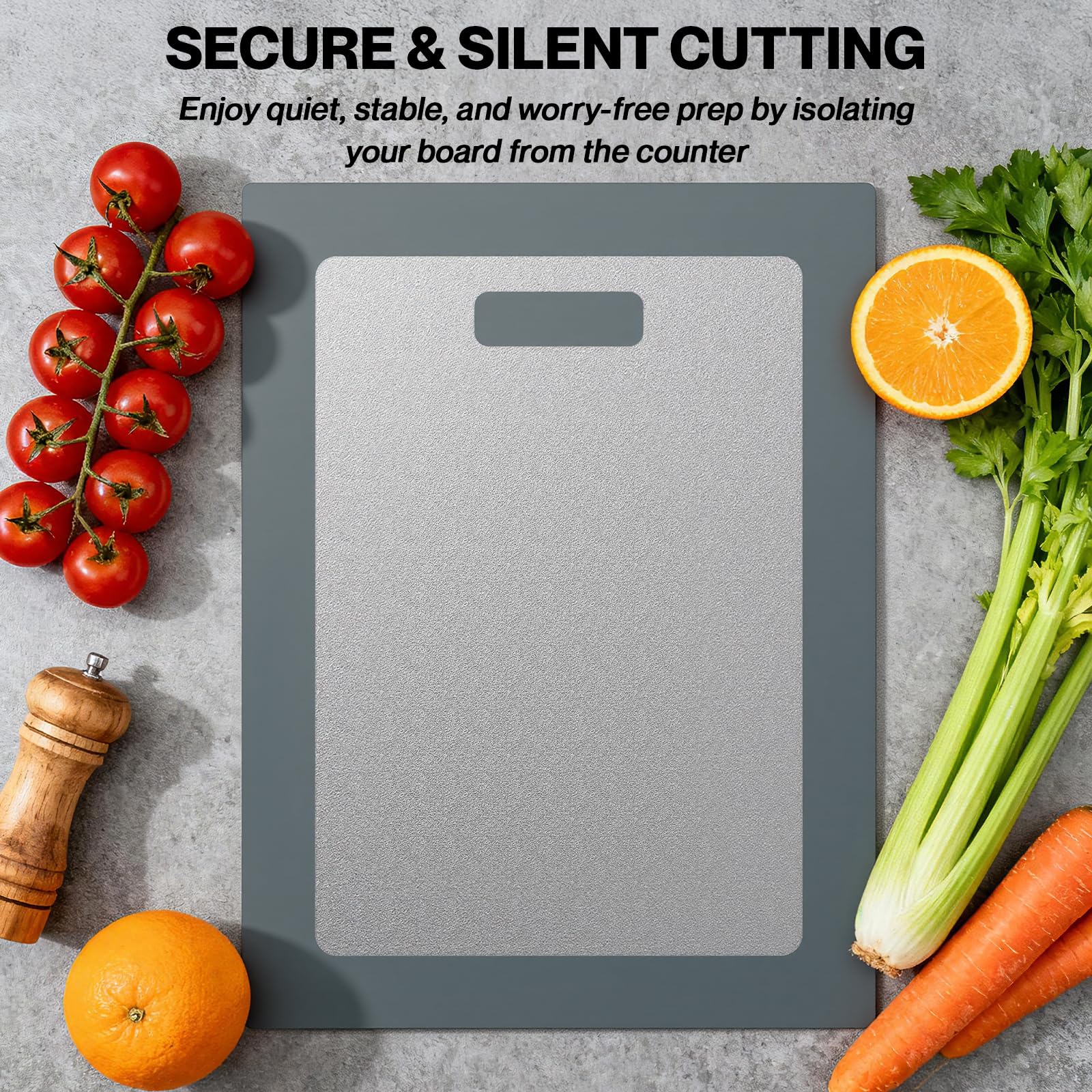 Fgreeble titanium cutting board set 3 small board ready for precise mini-prep tasks.