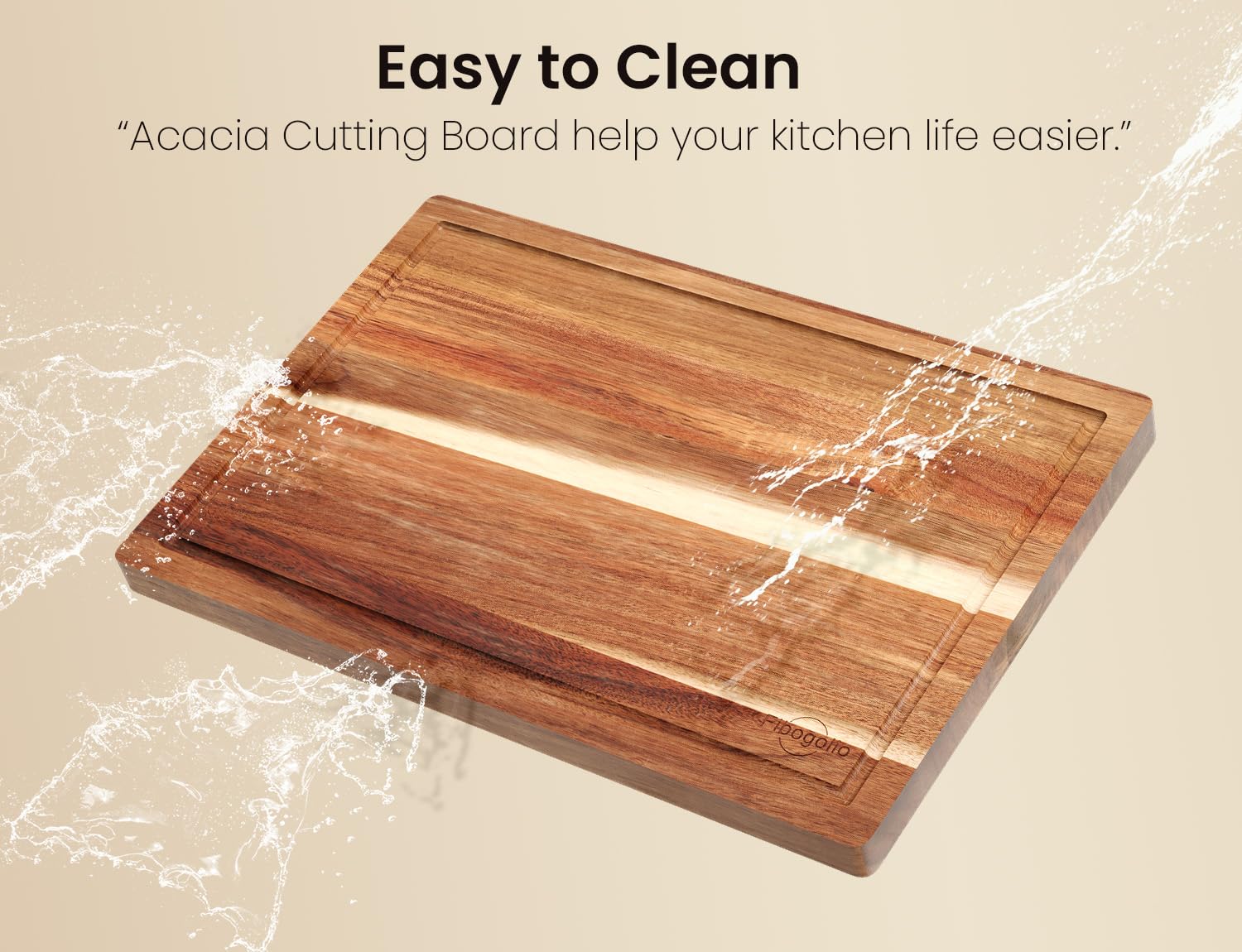 Fibogollo small acacia board for delicate herbs and garnishes.
