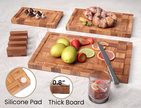 Fibogollo three-piece set includes varied sizes for meats, fruit, and delicate ingredients.