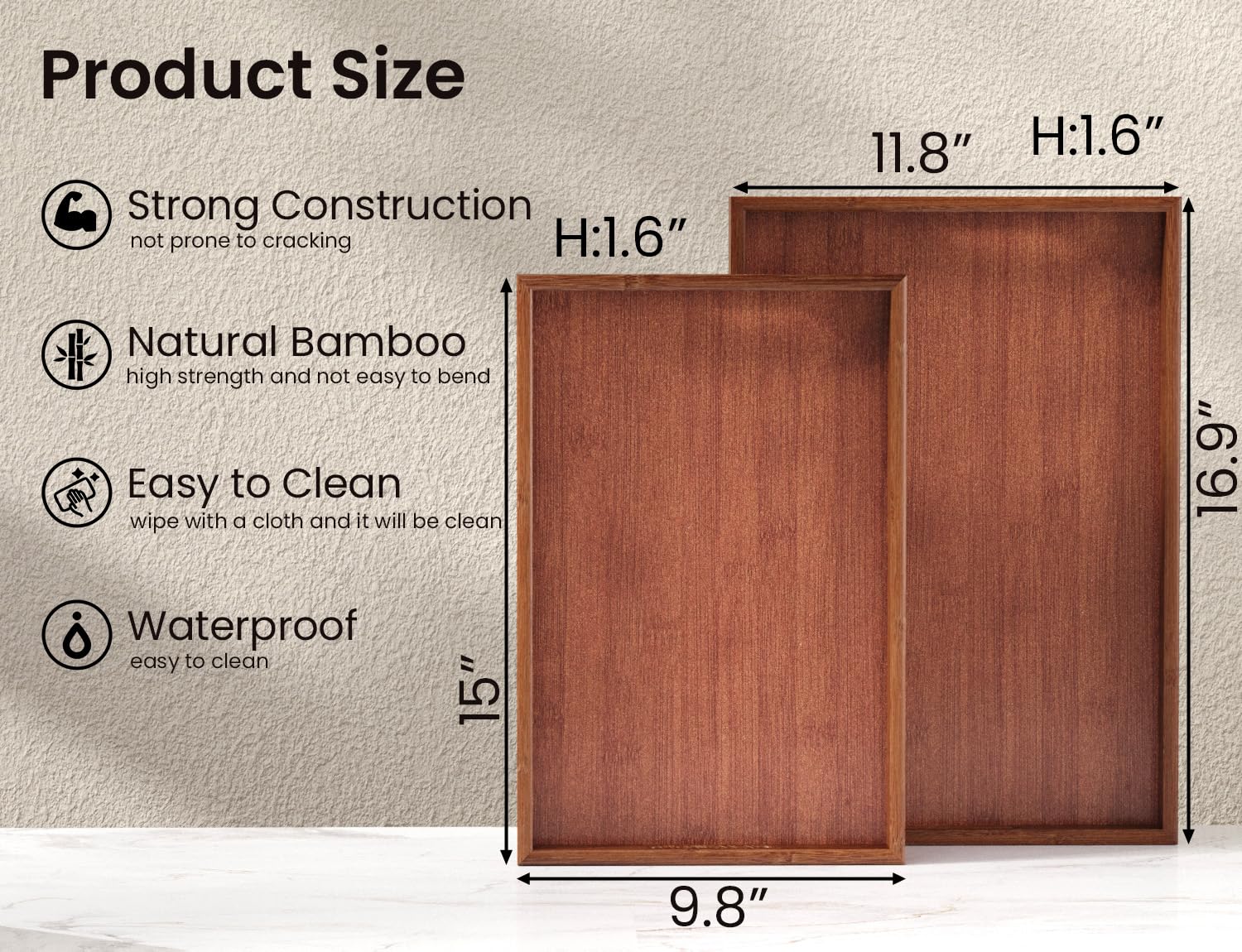 Fibogollo bamboo tray dining table setup for multipurpose serving.