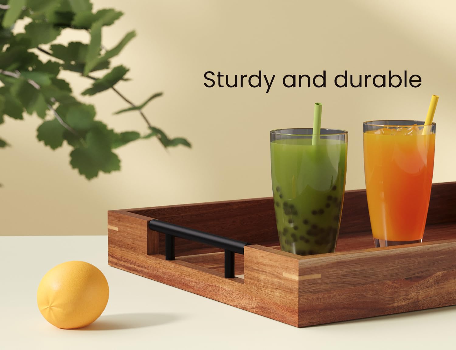 Fibogollo serving tray with easy-clean surface suitable for quick maintenance
