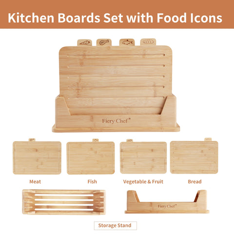 Fiery Chef fruit icon board supports clean fruit slicing.