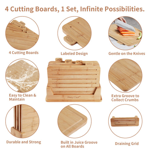 Fiery Chef vegetable icon board keeps produce prep tidy.