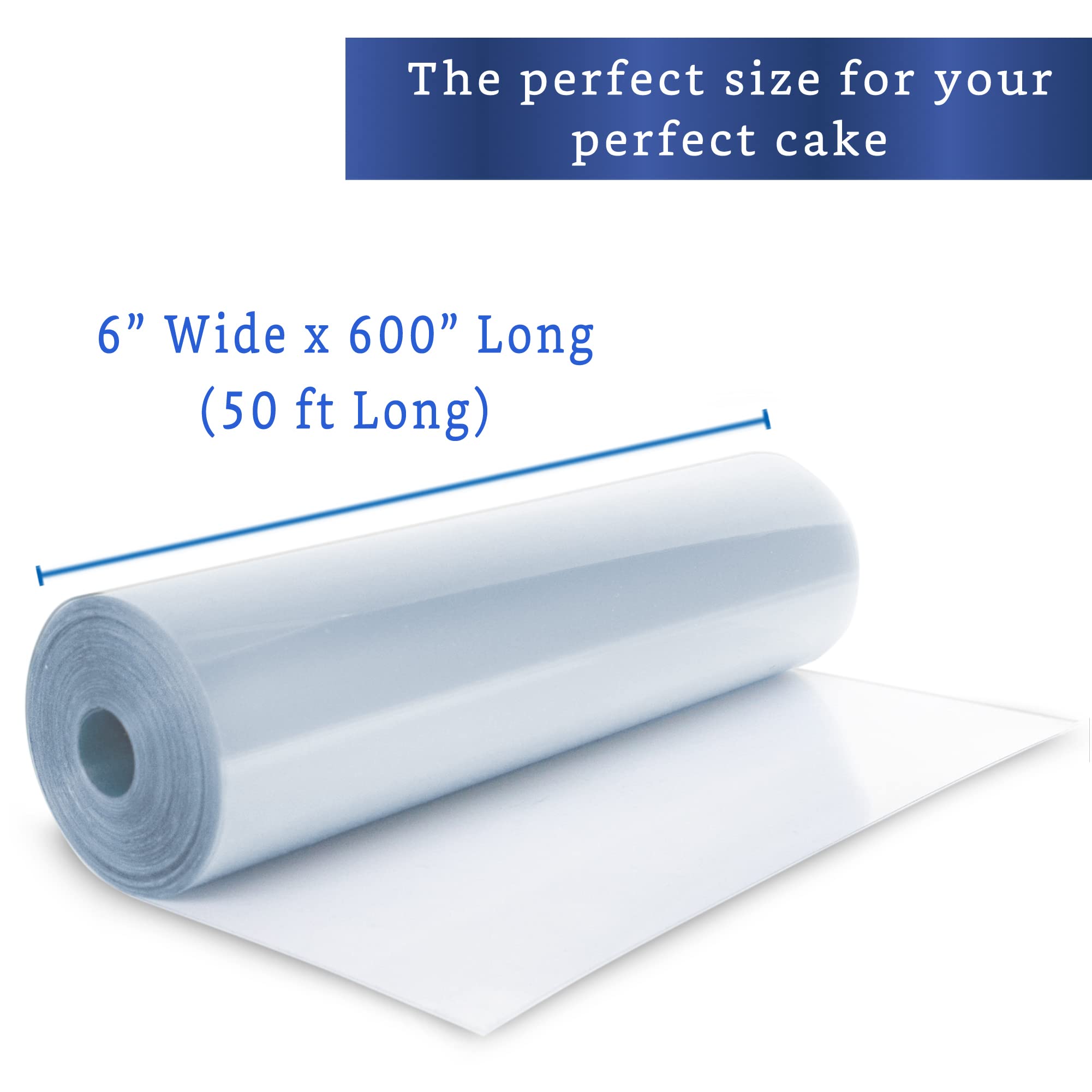 Fiesta Wraps acetate roll enabling shaping of tall, elegant cakes.