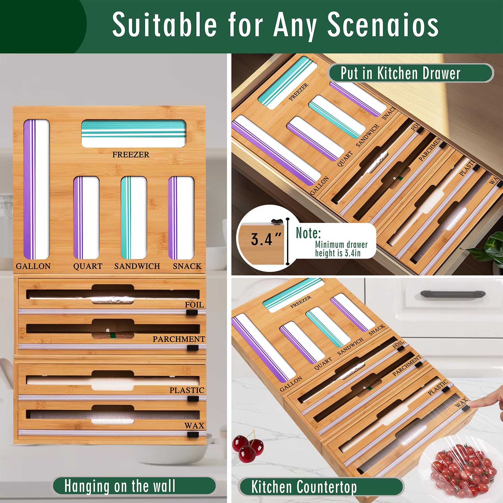 FifanQiQi kitchen drawer organizer boosts space efficiency and order.