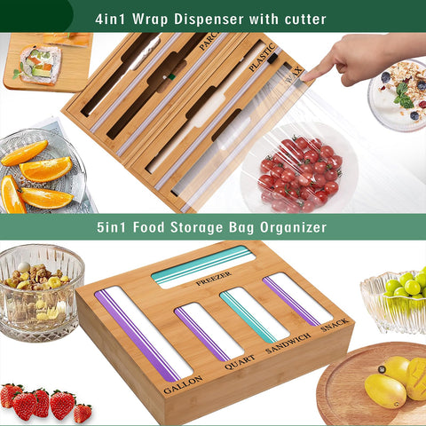FifanQiQi plastic wrap dispenser with cutting surface simplifies prep.