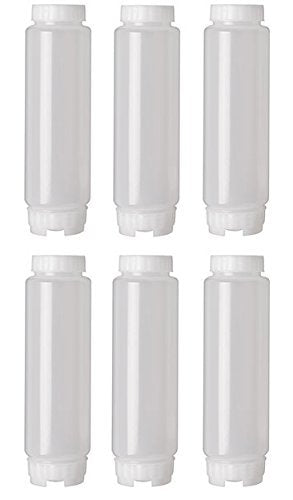 FIFO 6-pack 16-oz squeeze bottles for efficient sauce use and proper rotation.