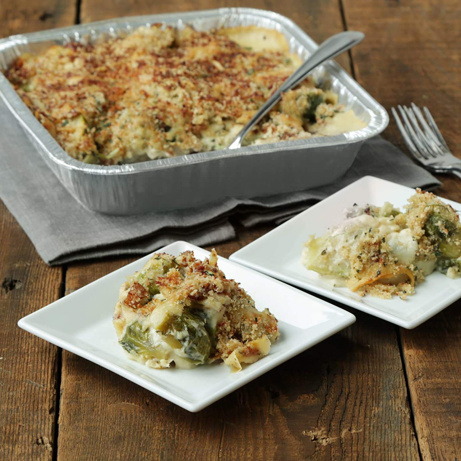 Fig & Leaf versatile foil pan great for lasagna quiche and sides