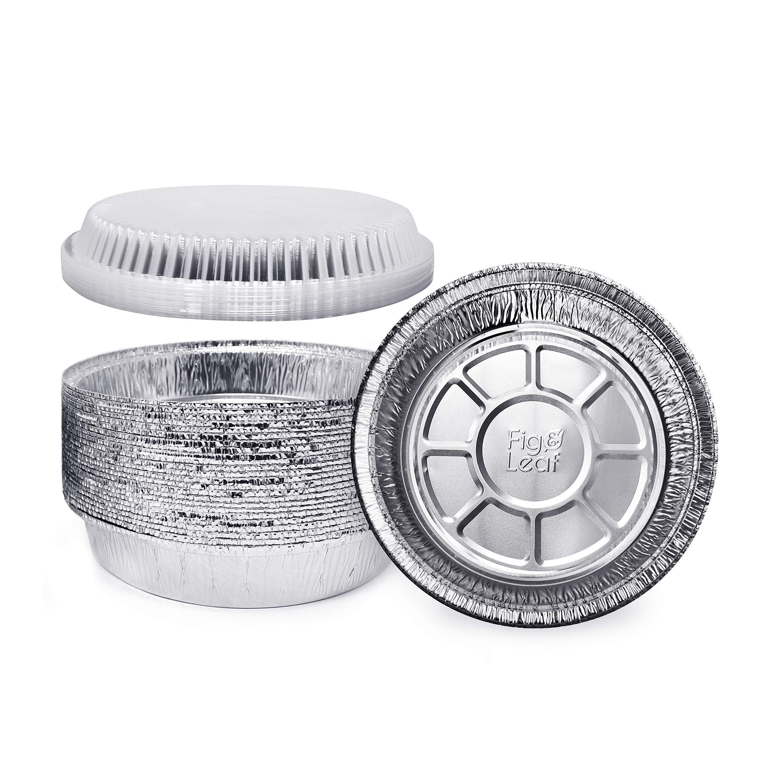 Fig & Leaf premium 7inch foil pan with dome lid for easy to-go meals.