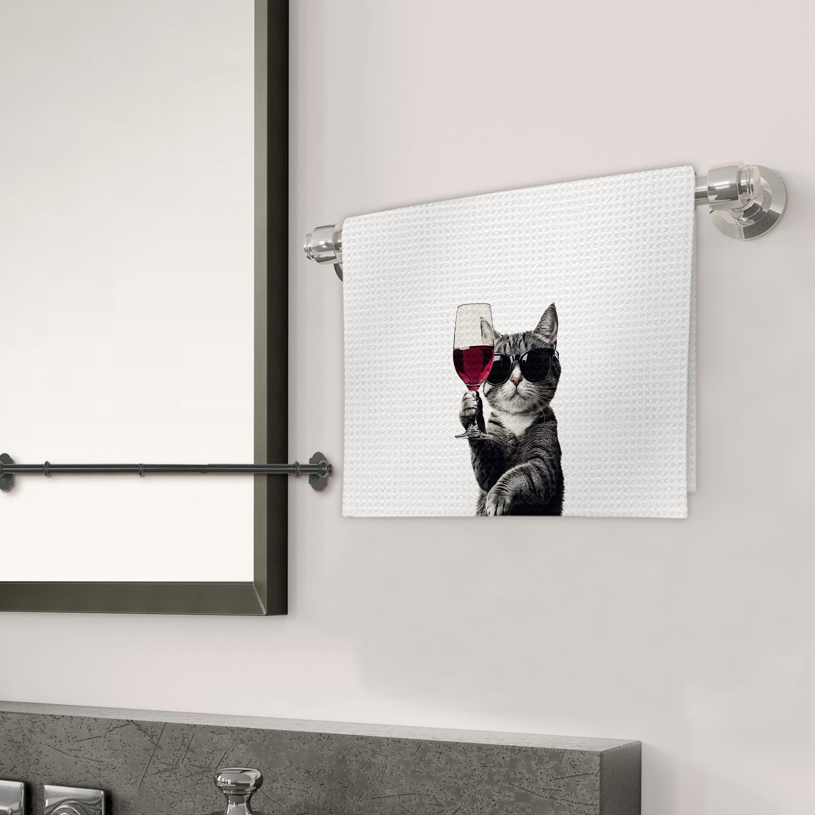 FIicy decorative kitchen towel hanging brightens kitchen and bath spaces.