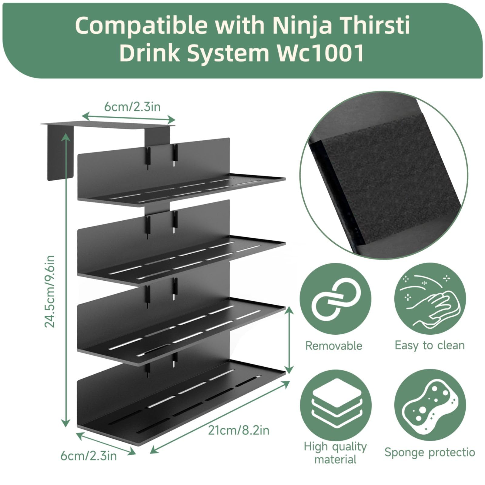 Fijaru 20-capacity rack for Ninja Thirsti preserves counter space while storing pods securely.