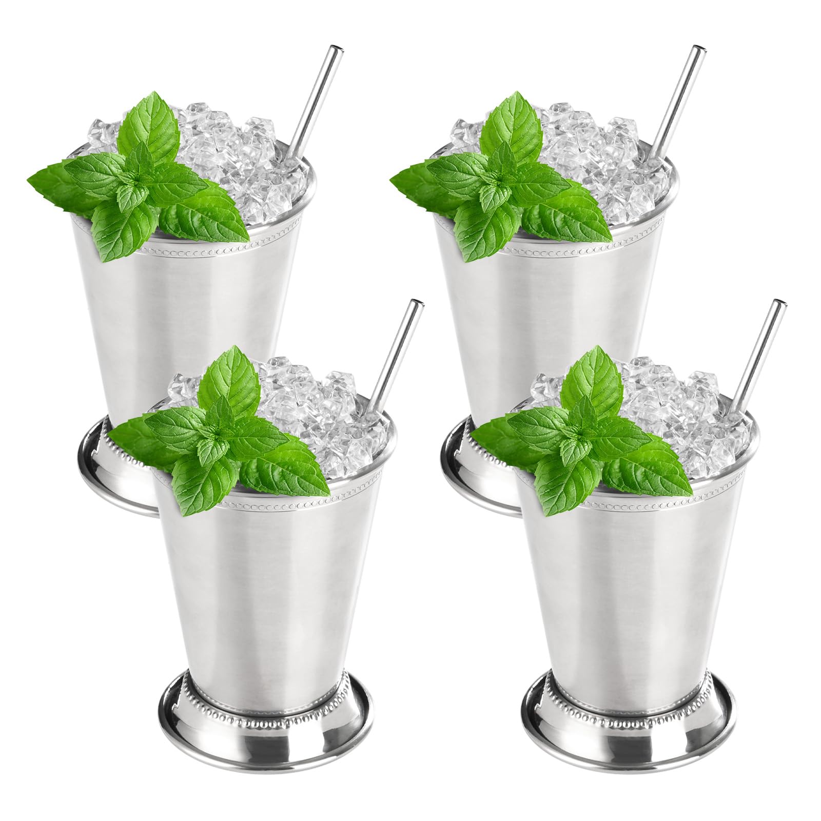Fijinhom 12oz mint julep cups with beaded rim, durable for entertaining