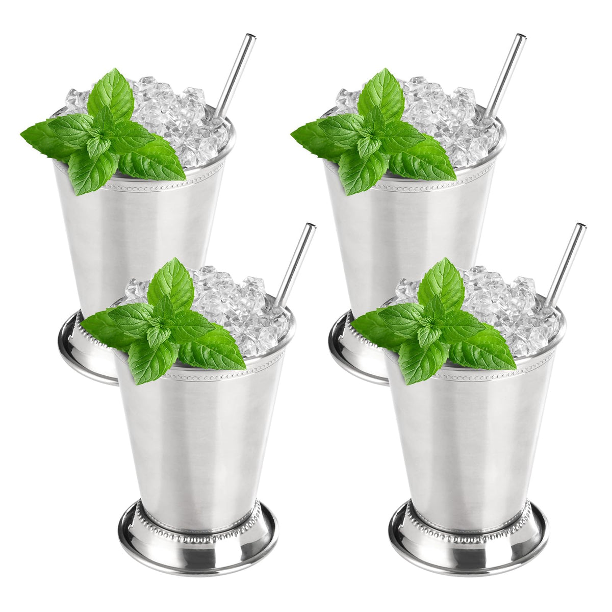 Fijinhom 12oz mint julep cups with beaded rim, durable for entertaining