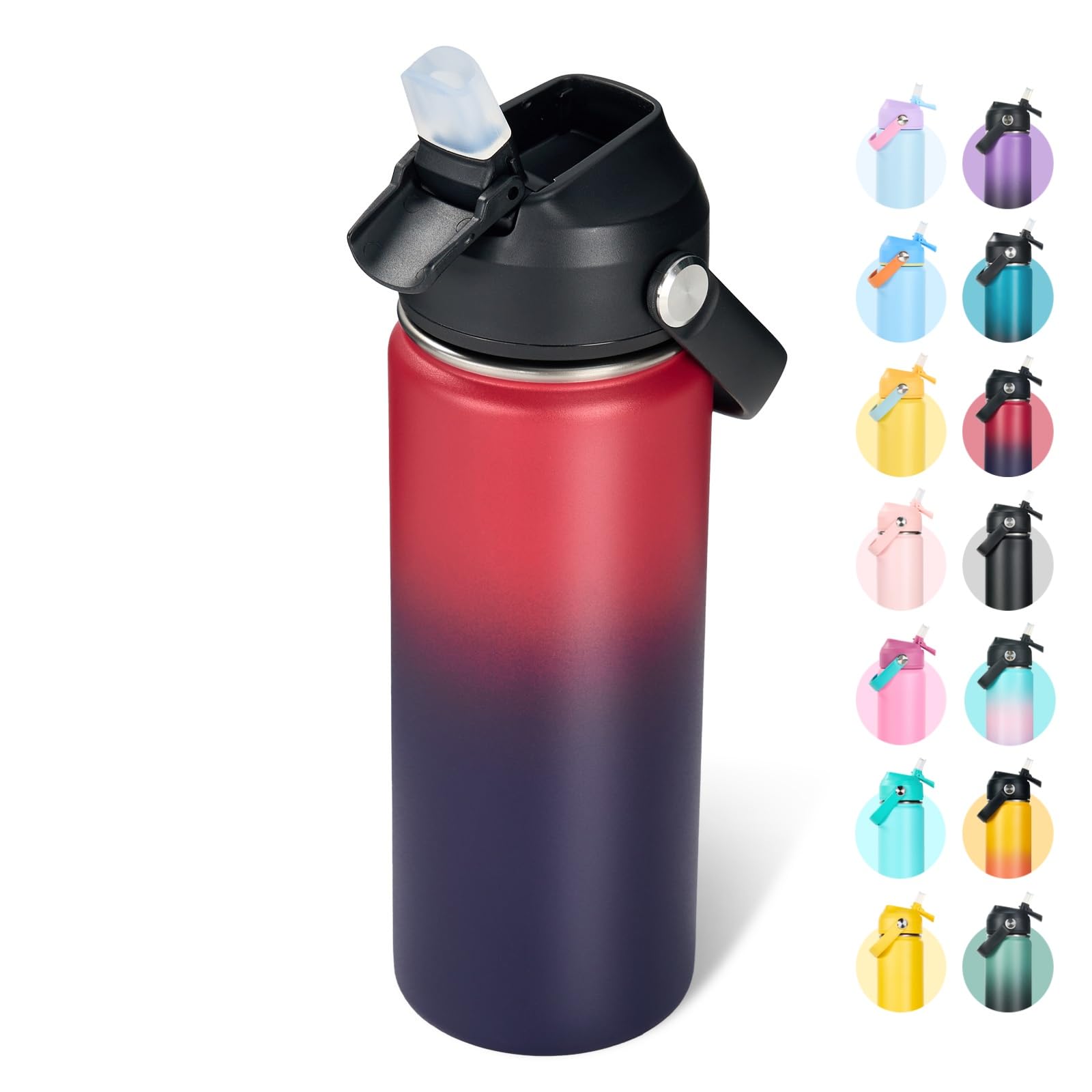 Fijinhom 18oz insulated bottle with wide mouth for on-the-go use.