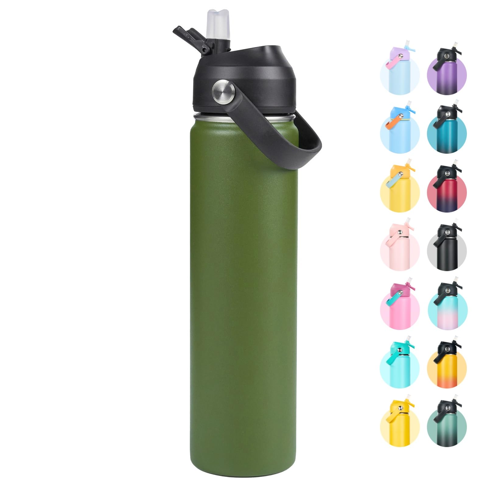 Fijinhom 24oz insulated bottle with wide mouth for easy filling and cleaning