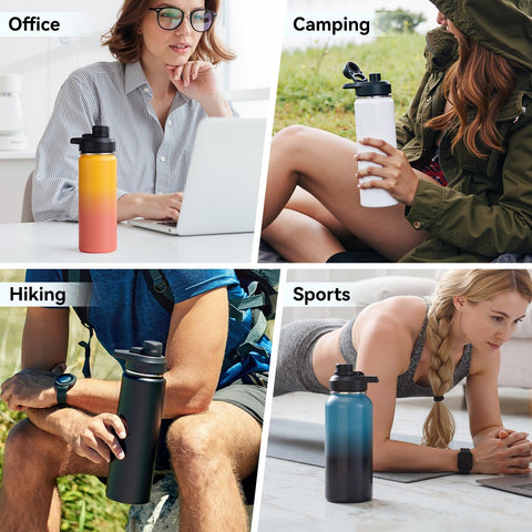 Fijinhom yellow-orange gradient bottle stands out in sunny outdoor scenes