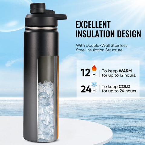 Fijinhom double-wall vacuum insulation preserves hot or cold drinks longer