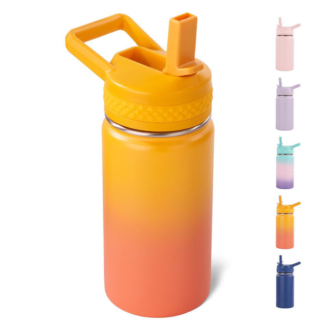 Fijinhom Sunrise bottle front view showing vibrant color for kids' hydration on the go