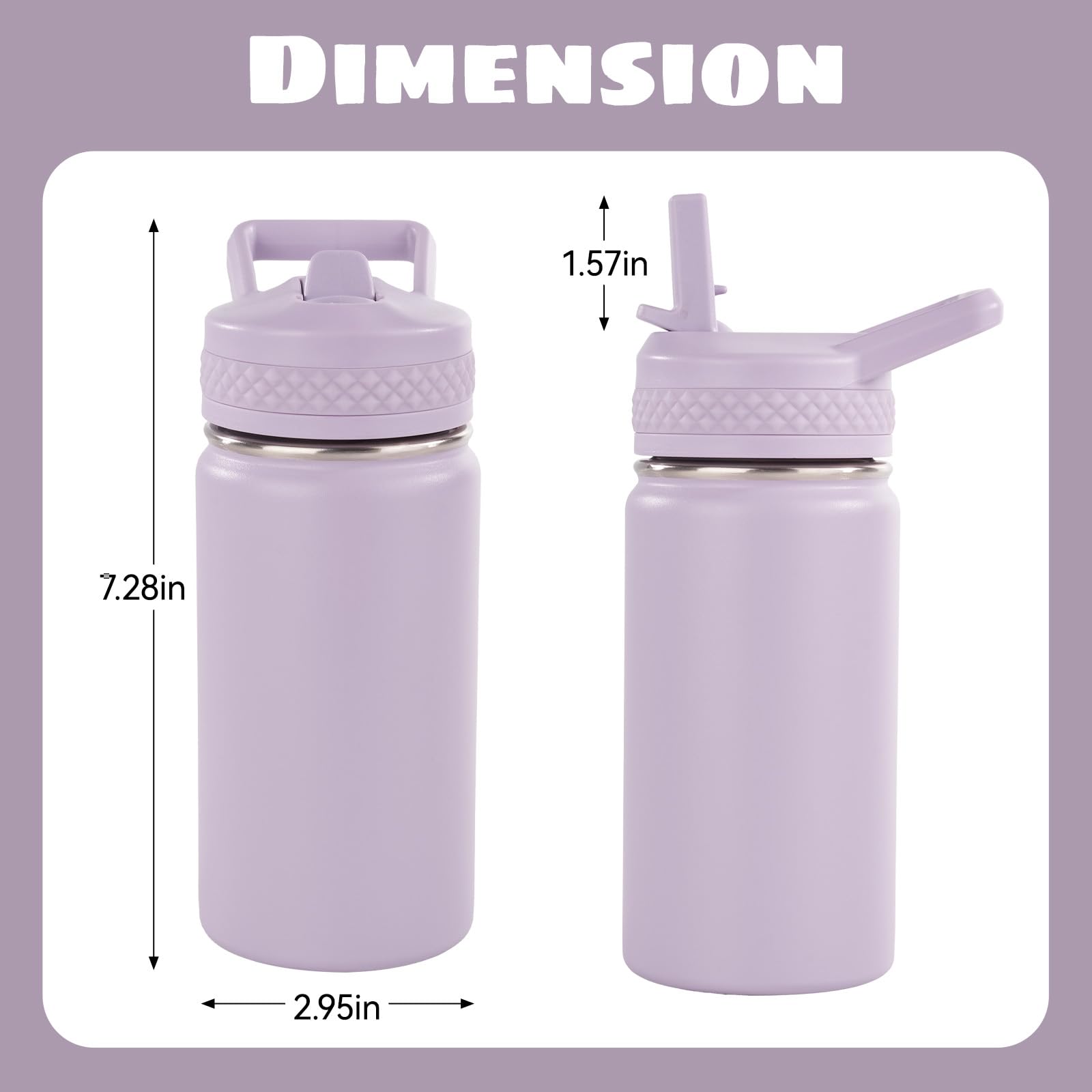 Fijinhom lilac bottle highlighting 304 stainless steel durability for everyday use.