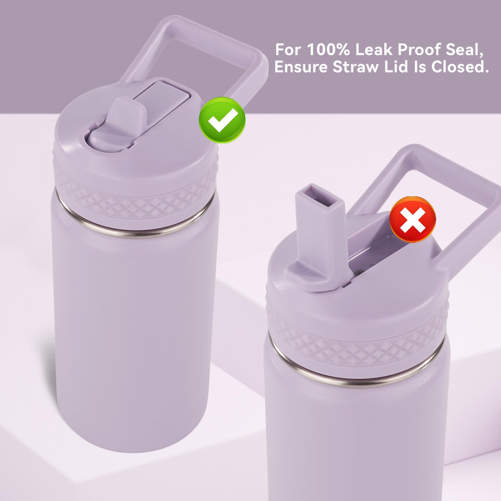 Fijinhom lilac insulated bottle keeps drinks cold for hours during class.
