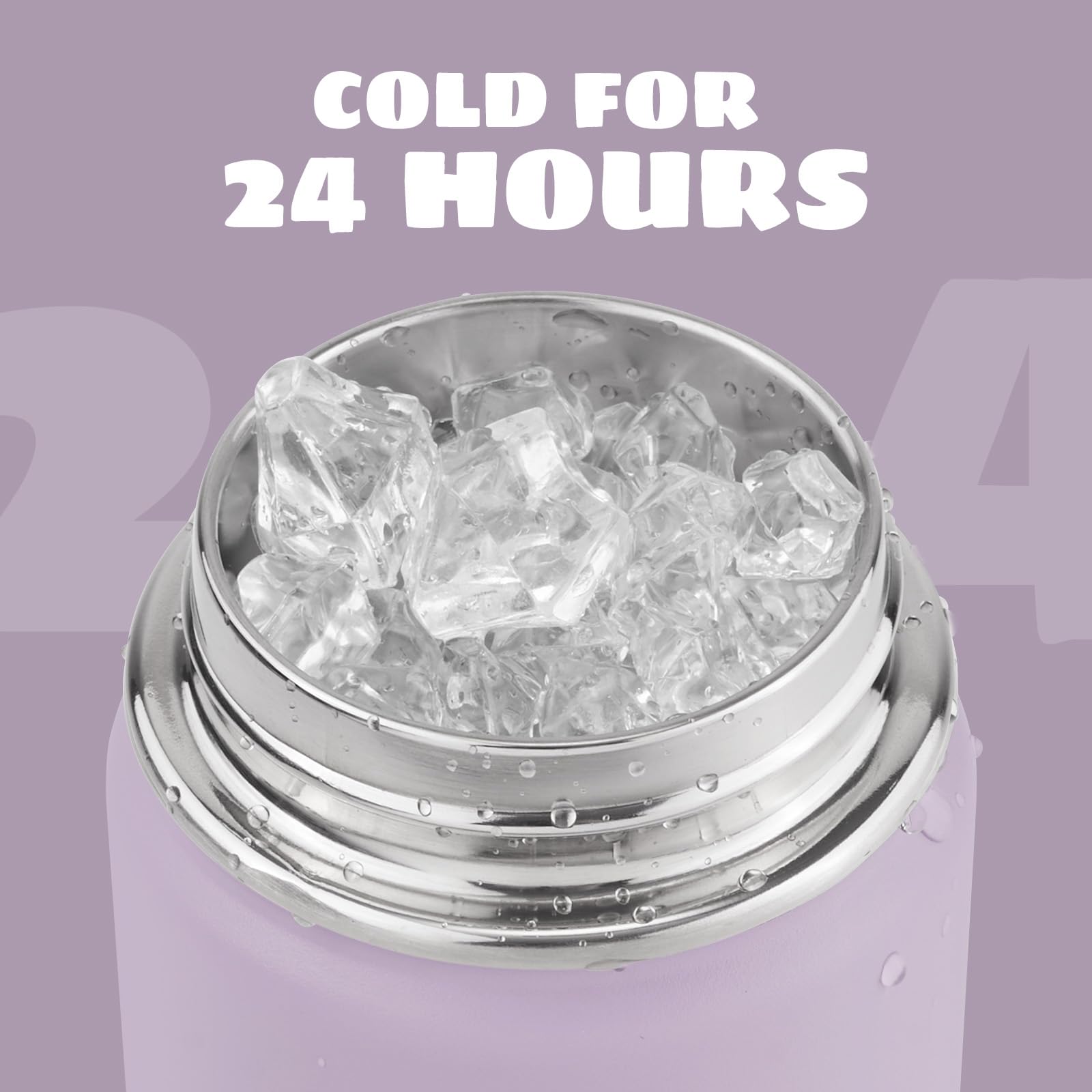 Fijinhom lilac leak-proof cap demonstrated to minimize spills during outings.