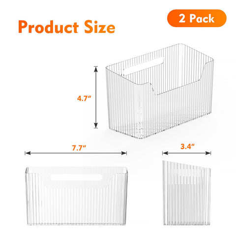 Fikinit clear plastic bin close-up highlights stackable design.