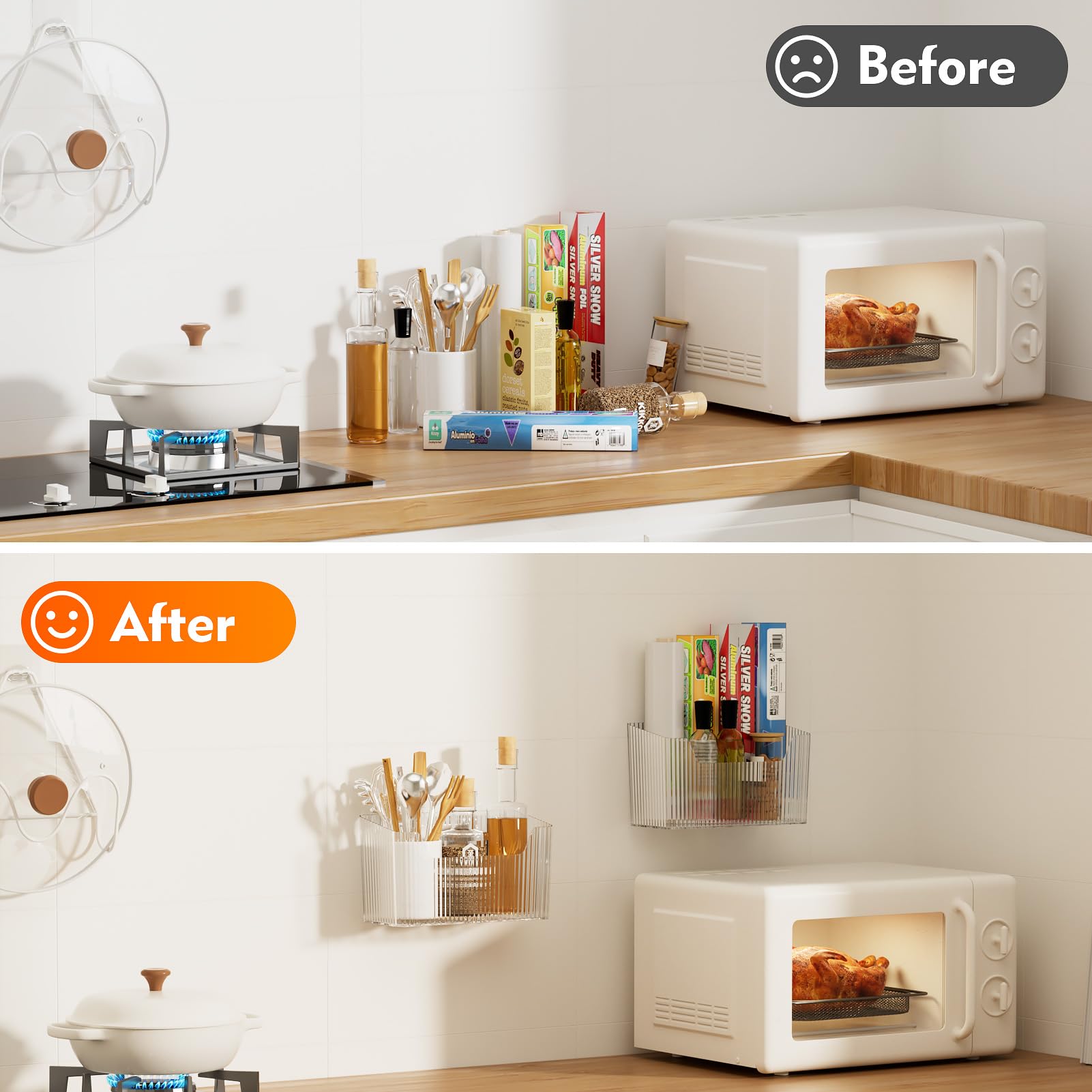 Fikinit packaging shows 2 bins and 4 adhesive strips.