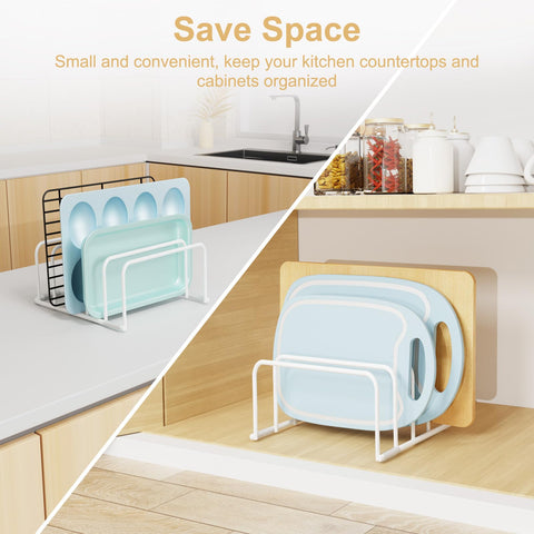 Fikoksol plate holder keeps plates aligned and accessible in the cabinet.