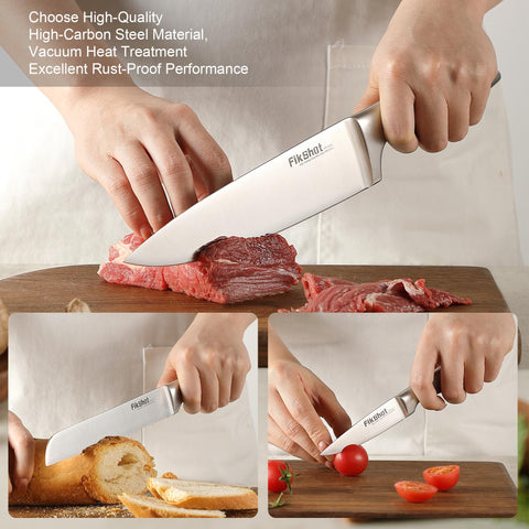 FIKSHOT chef knife and Santoku for precise, clean slicing