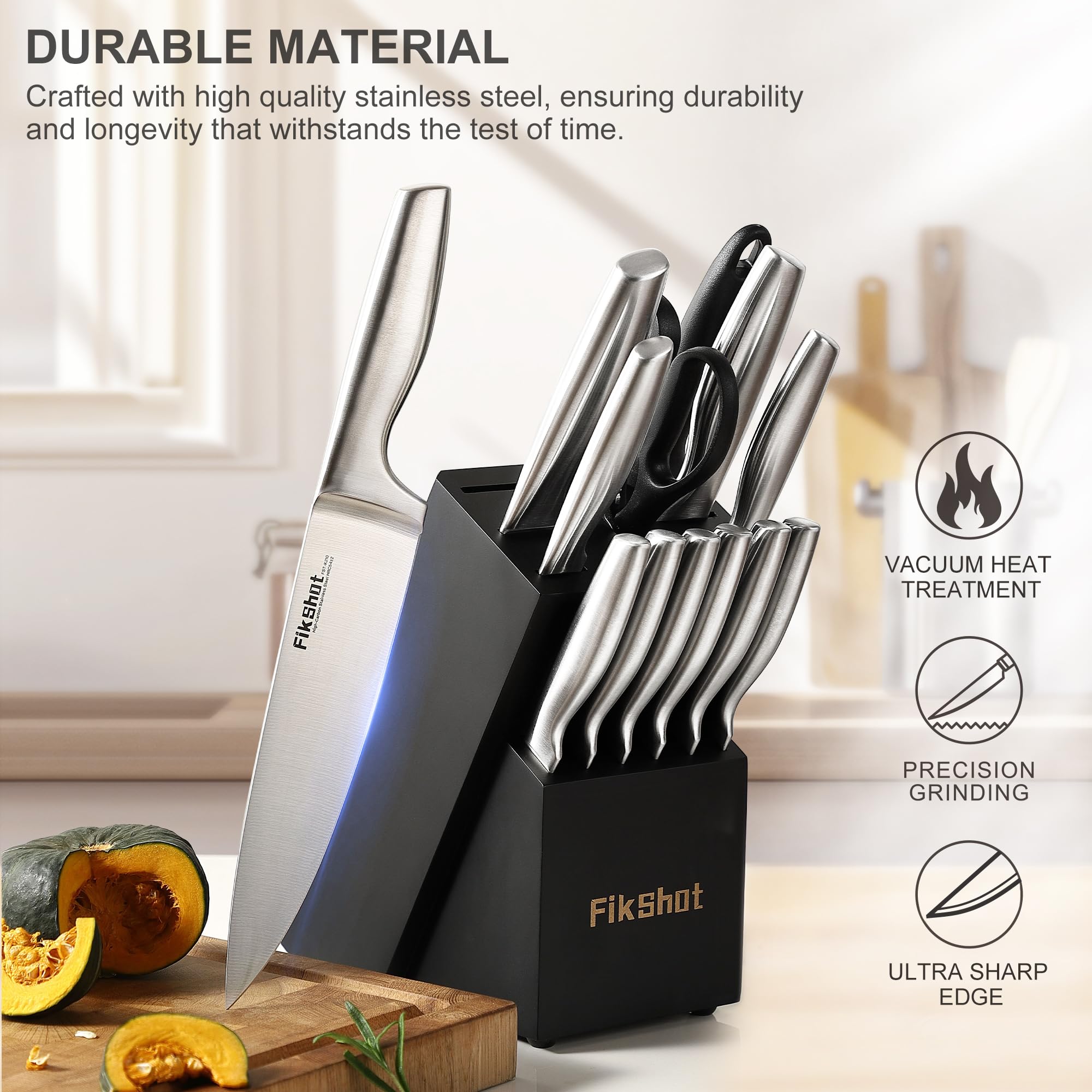 FikShot knife block holder keeping blades organized and accessible