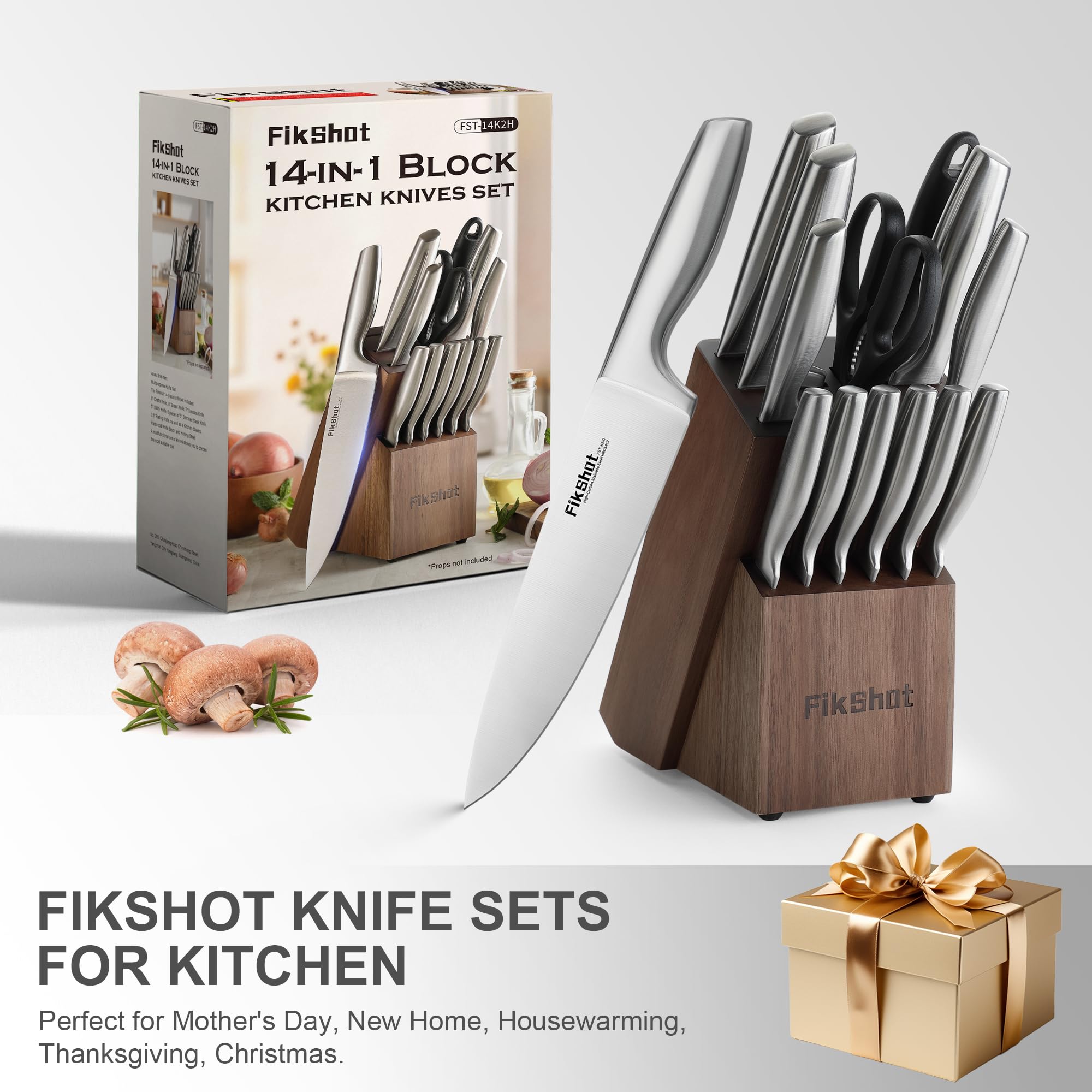 FIKSHOT rust-resistant stainless steel knives resist stains and corrosion