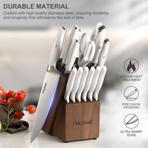 FikShot 7in Santoku knife for versatile chopping and dicing.