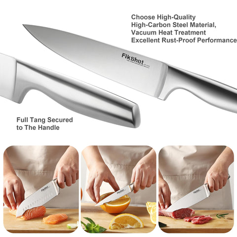 FikShot santoku knife with sharp edge for slicing vegetables