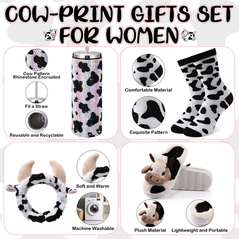 FillTouch cow pattern socks offer soft warmth for daily wear