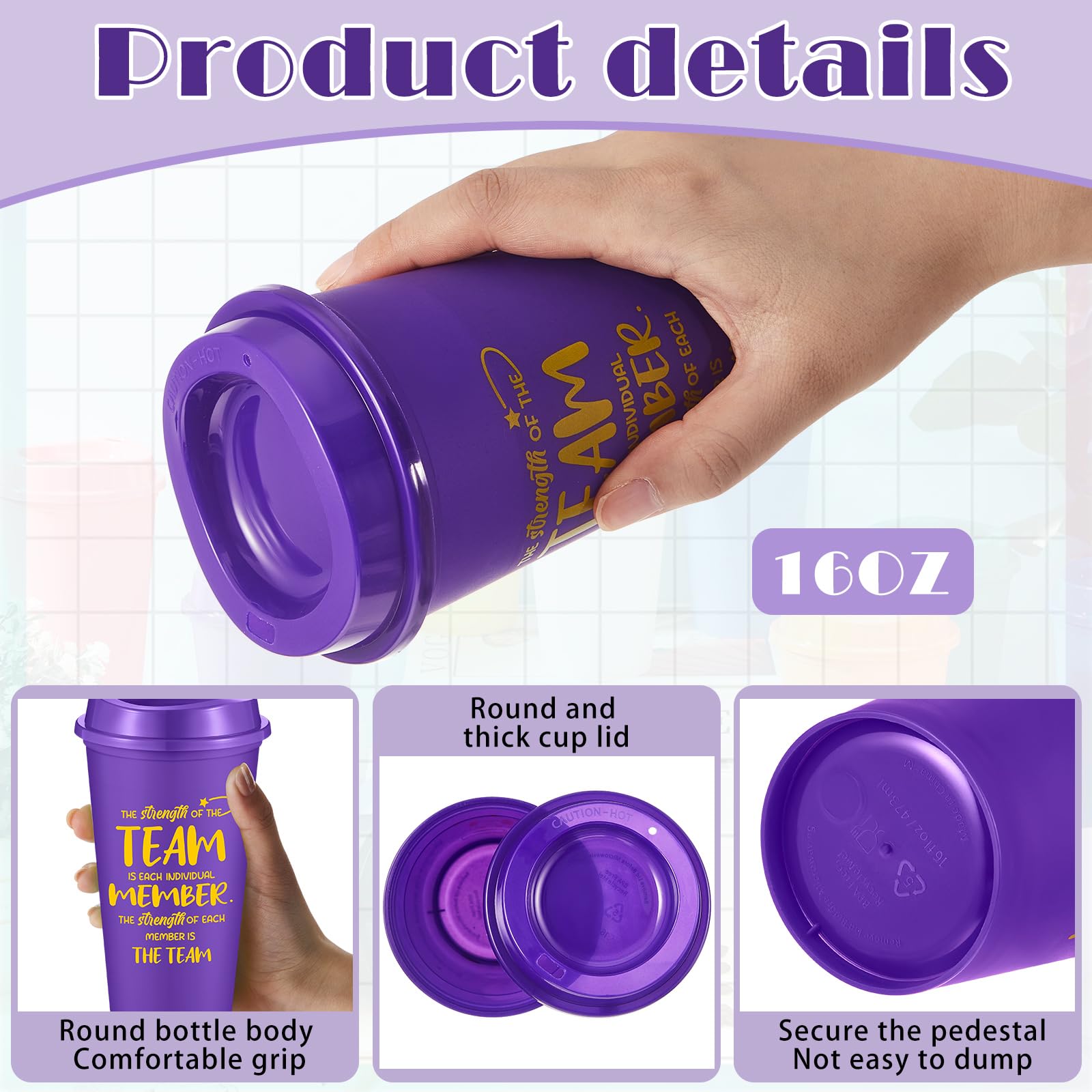 FillTouch leak-proof lid design keeps beverages secure at home or work.