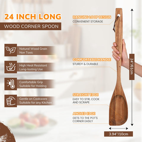 FillTouch long-handle spoon provides safe stirring away from heat