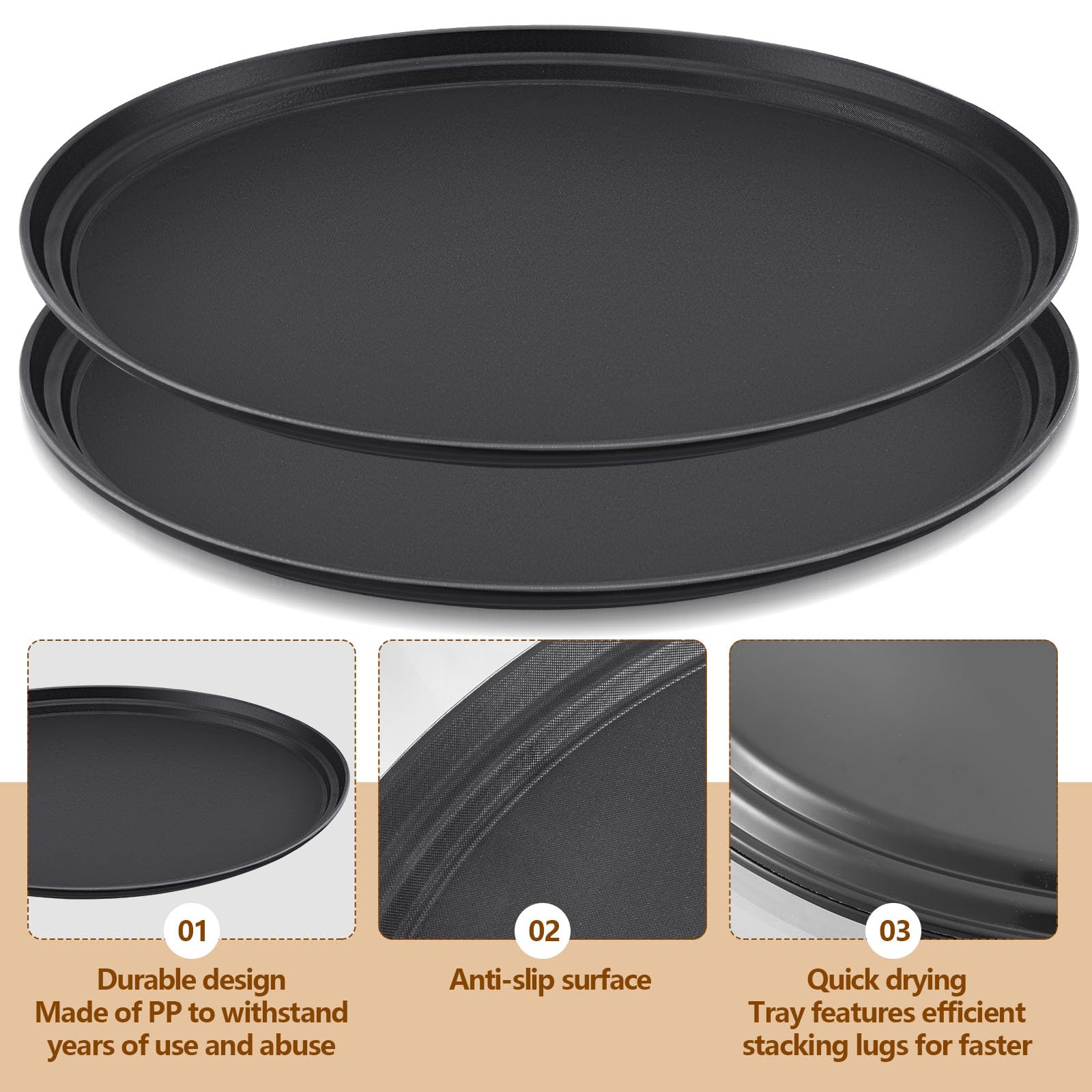 FillTouch black serving tray adds modern elegance to home or café tasks.