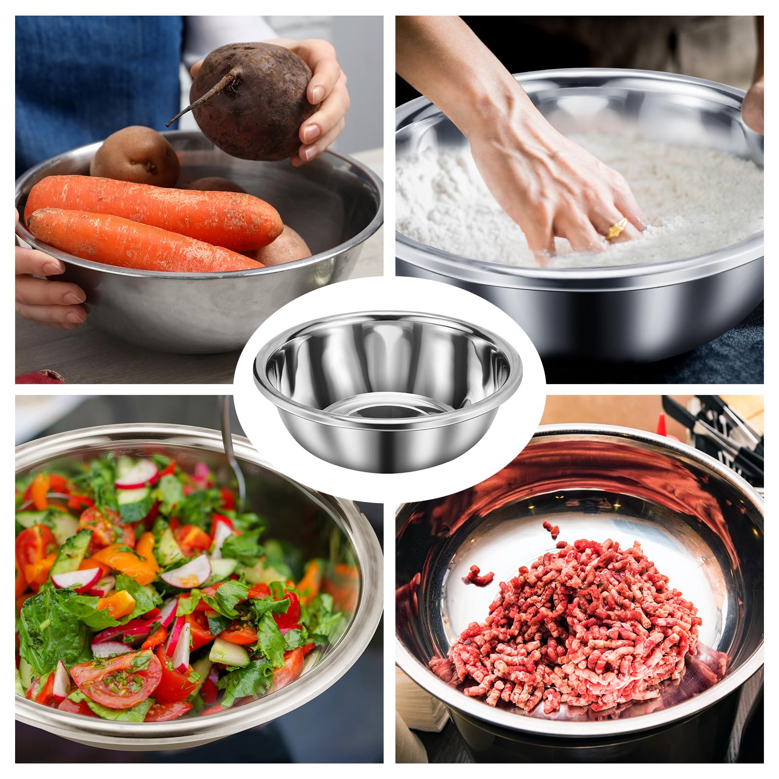 FillTouch kitchen-grade bowl stacks neatly, saving space in busy kitchens