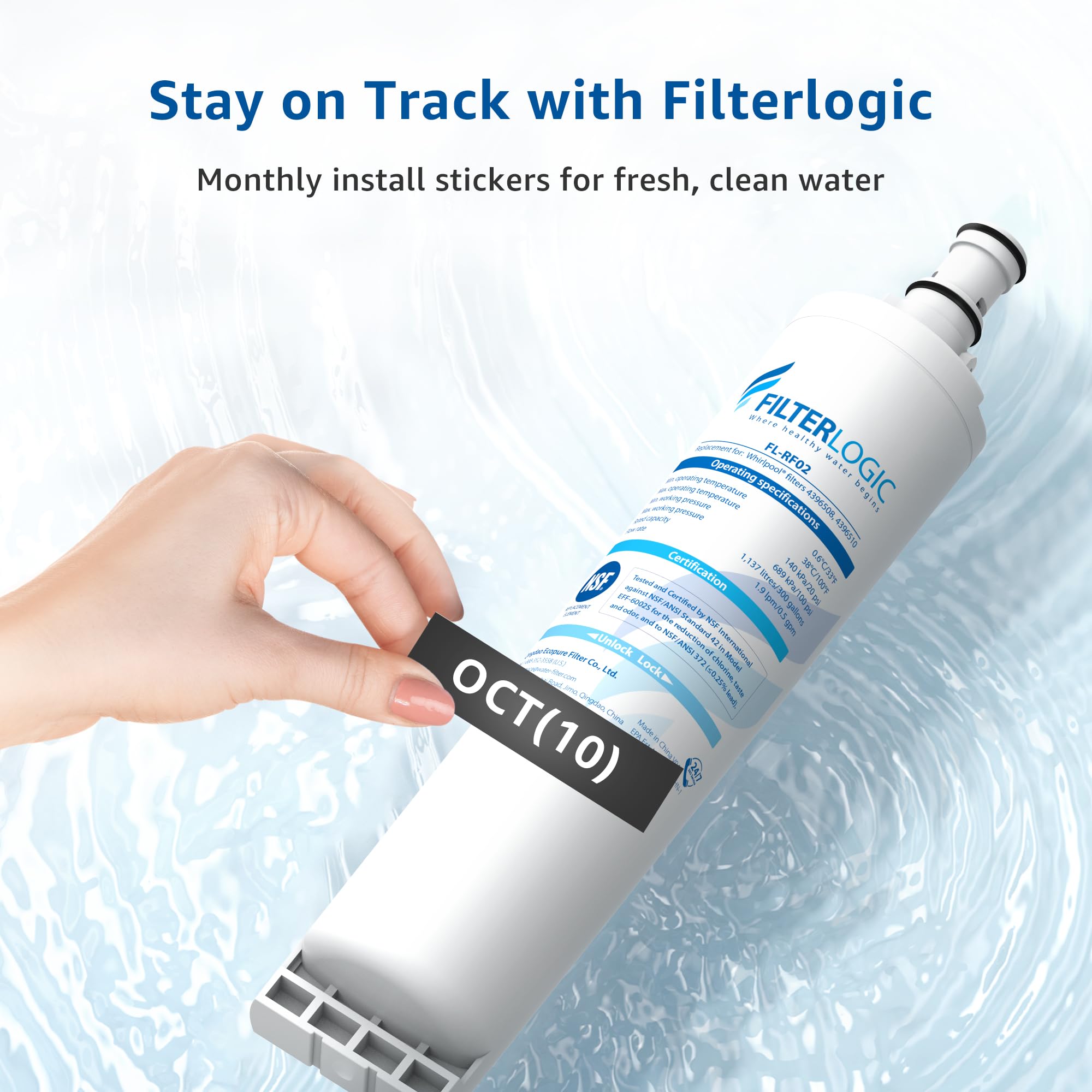 Filterlogic 4396508 compatible-models-chart shows broad fridge compatibility.