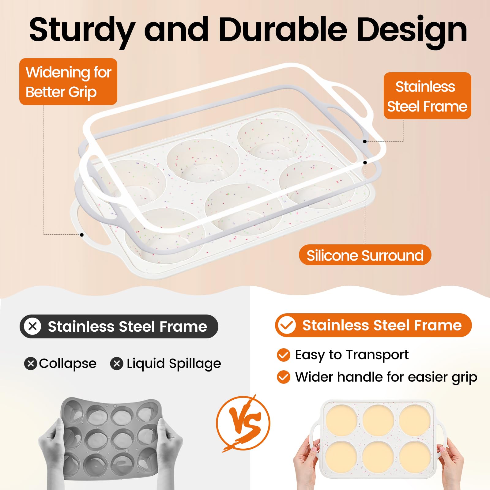 Fimary BPA-free dishwasher-safe muffin pan for simple cleanup