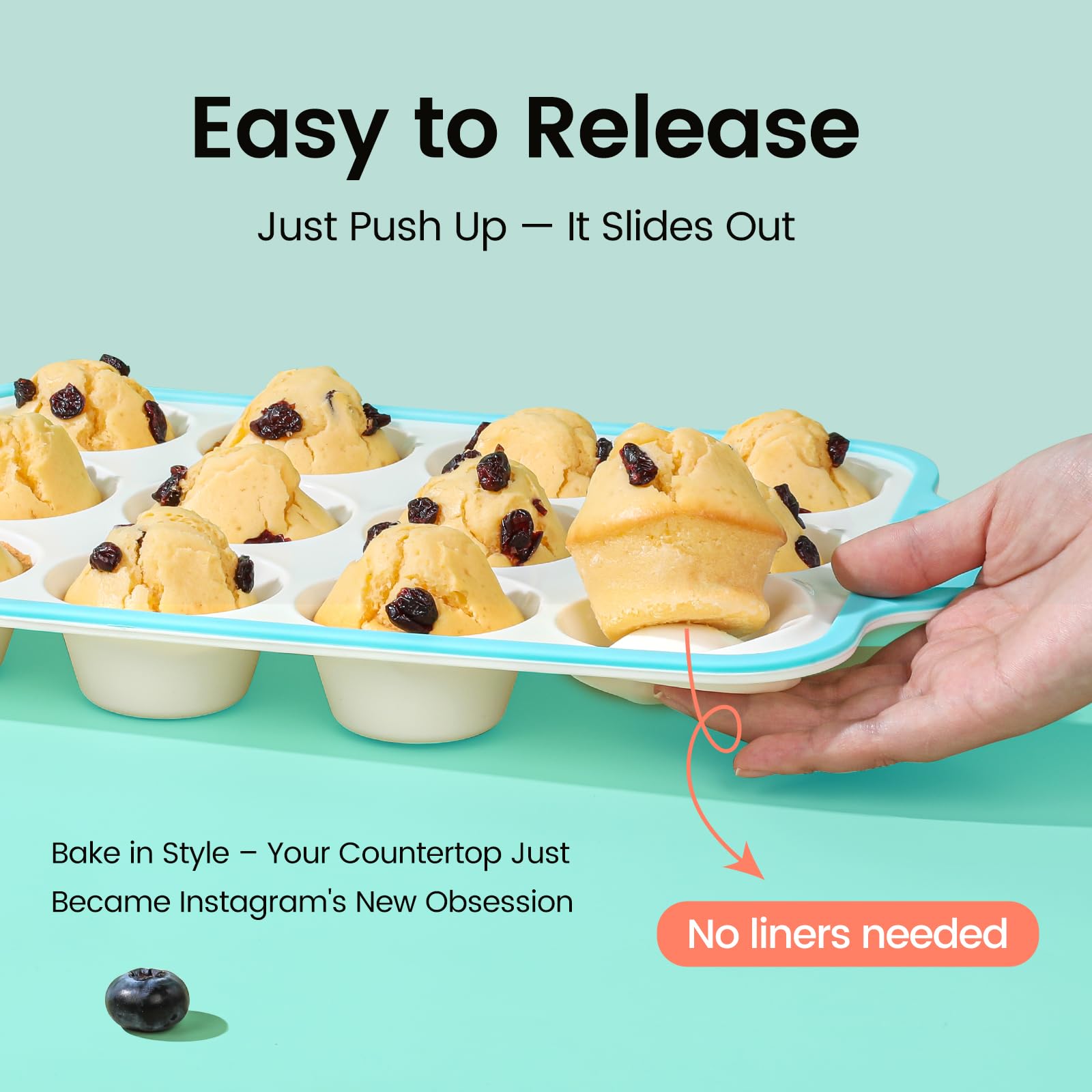 Fimary muffin pan nonstick surface ensures easy release