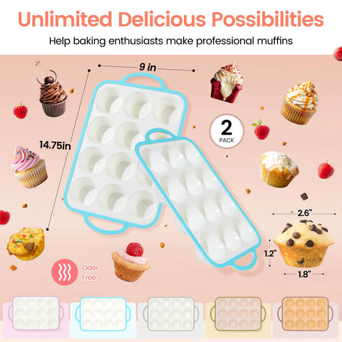 Fimary 12-cup capacity fits muffins and mini quiches