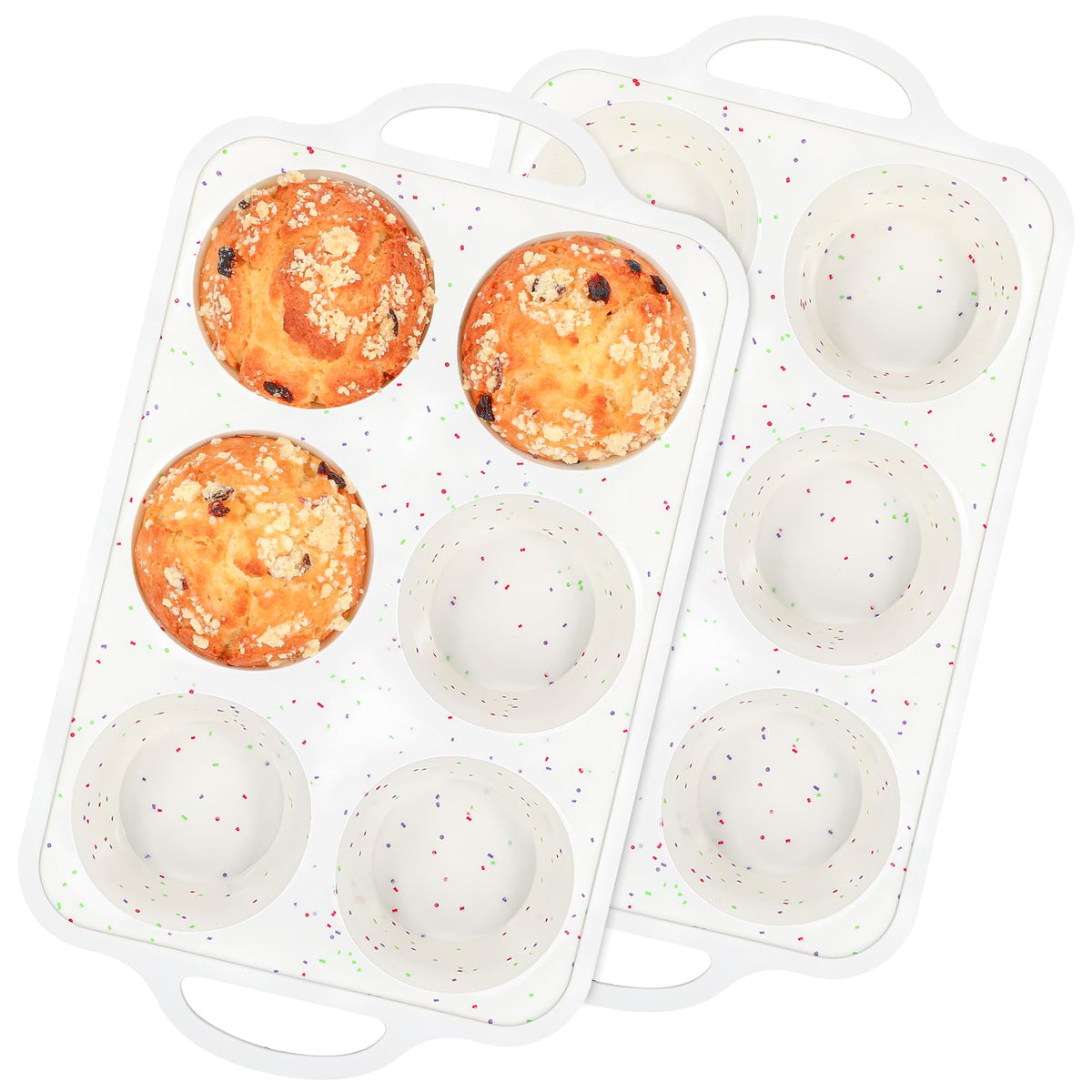 Fimary silicone jumbo muffin pan with metal frame for even baking