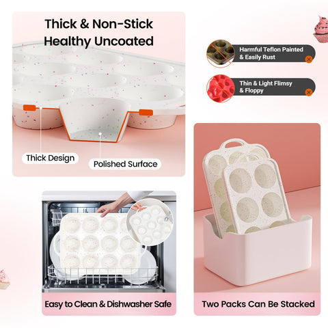 Fimary silicone muffin pan flexible for compact storage after baking.