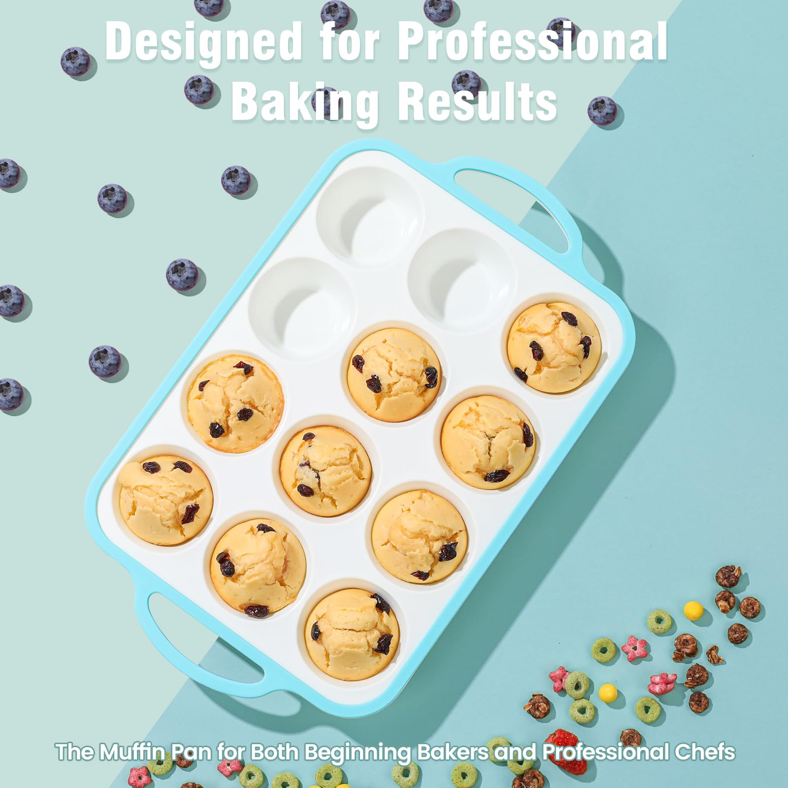 Fimary muffin pan with metal reinforced frame stays sturdy